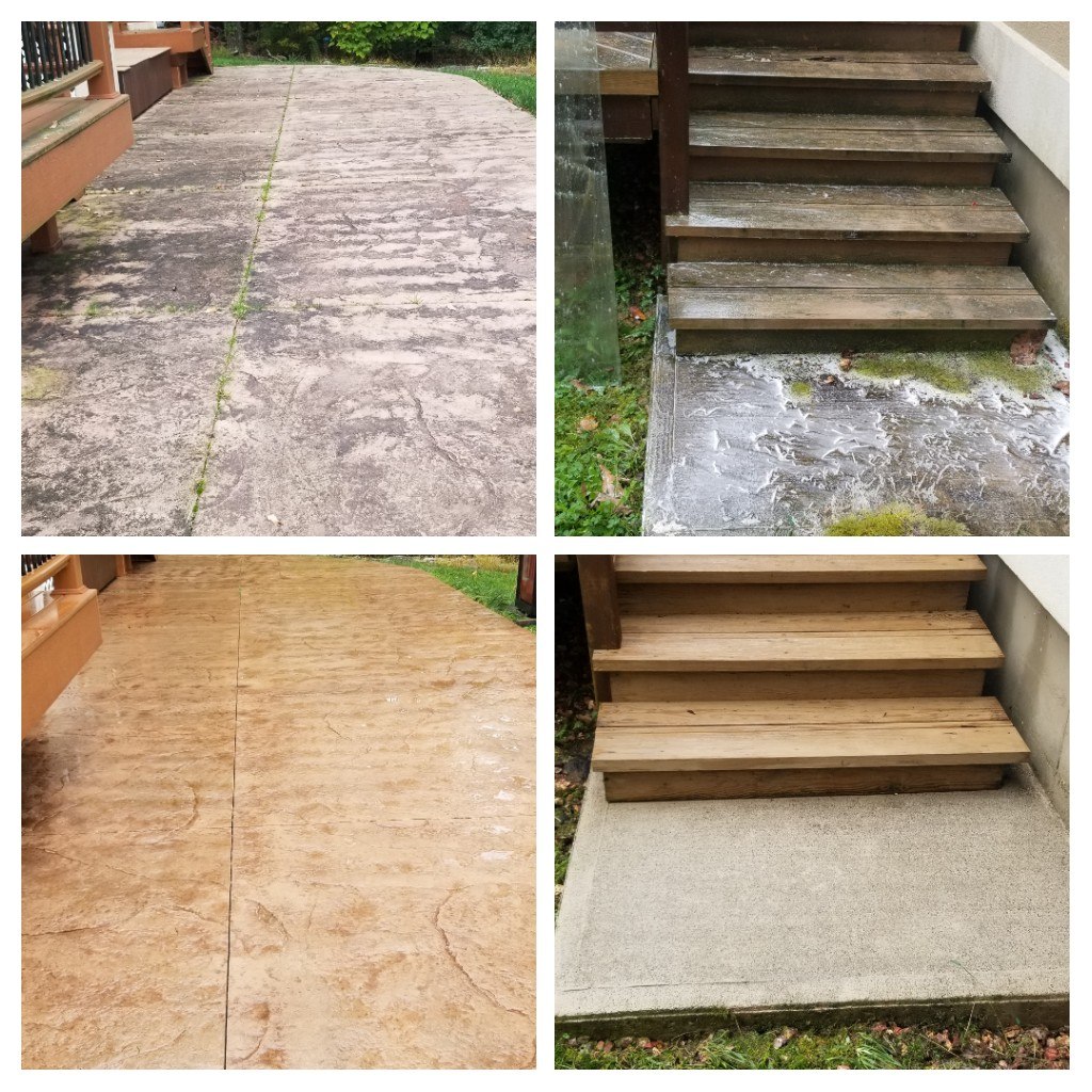 Power washing deck stamped concrete port jervis ny